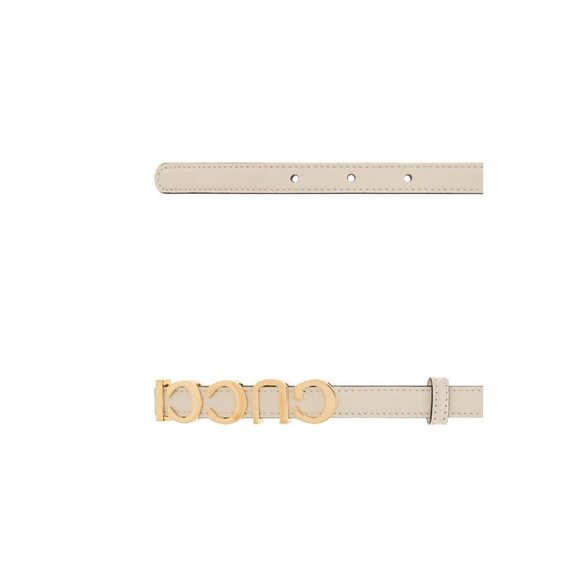 NEW GUCCI LOGO WHITE THIN BELT SIZE 90 Cm 36 In 100% Authentic - Picture 1 of 8
